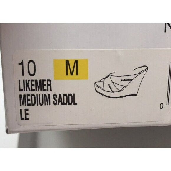 Nine West 'Likemer' Tan Leather Slip-On Wedge Sandal Women Size 10 - Picture 2 of 7